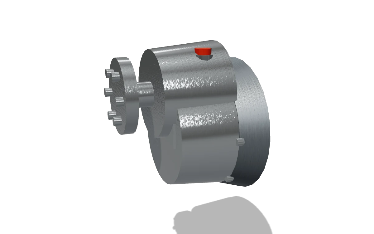 Reduction drive: offset gearbox casing, governor pad and the six-bolt propeller flange